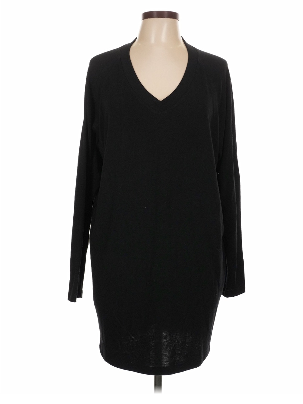 CAbi Black V-Neck Long Sleeve Sweater Dress